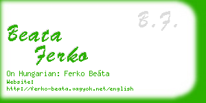 beata ferko business card